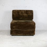 Foam and velvet heater "amber", convertible, France, circa 1970.