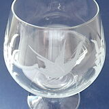 Suite of six tasting glasses of engraved crystal cognac