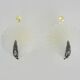 Pair of shell wall lights in glass and gold-plated metal. 1980s