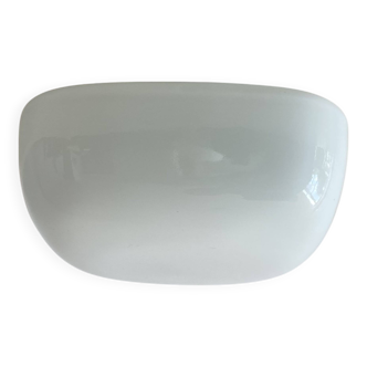 Square wall light ceiling light 20 cm white opaline glass 1970