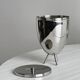 3 silver metal condiment pots