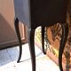 1930 bedside table, repainted wood in black with a golden rose motif.