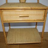 Rattan bedside table with drawer