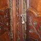 Antique Carved Wardrobe Dated 1844 with Shaped Panels