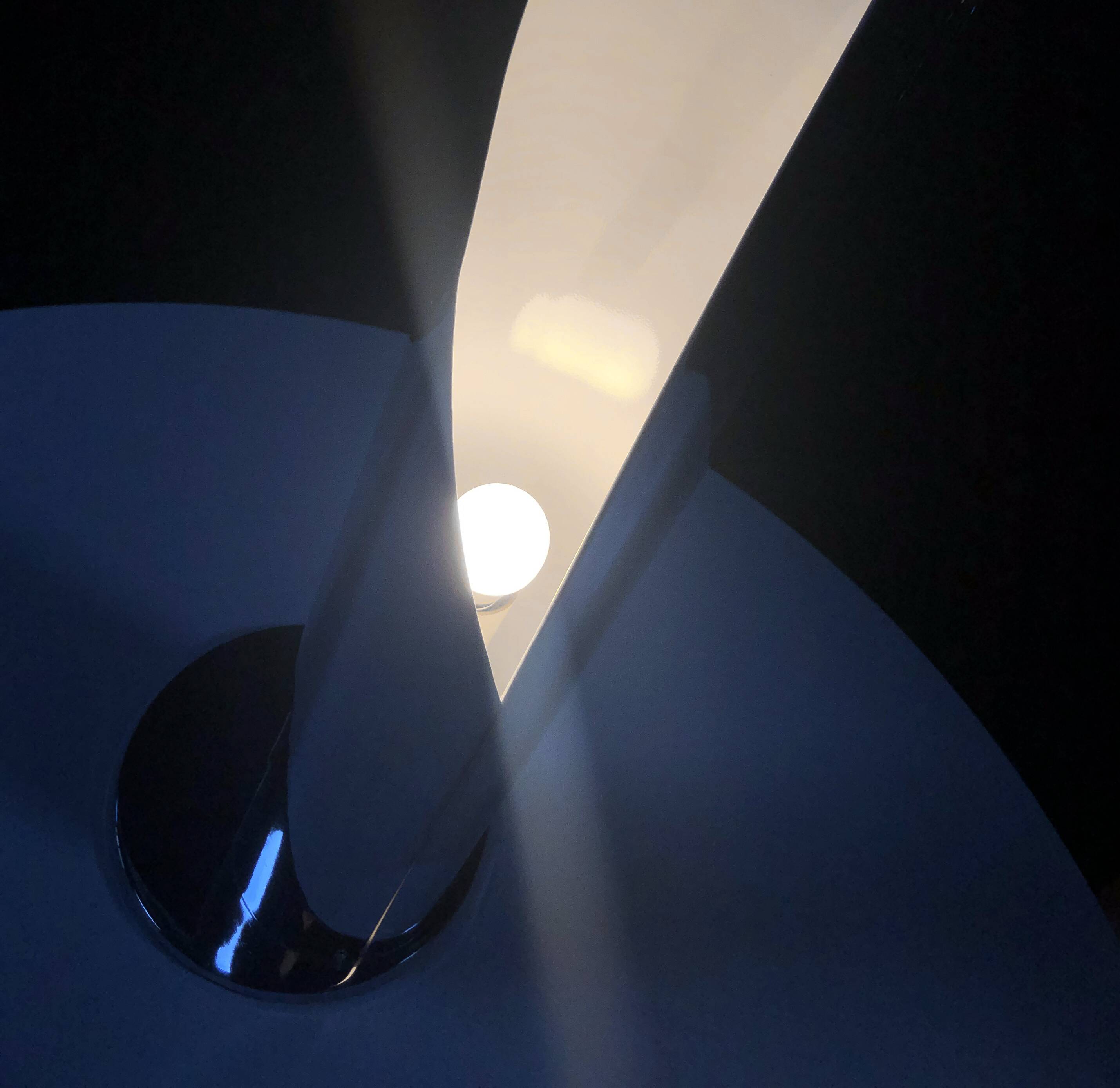 Vintage Floor Lamp • Flame • Stainless Steel • Space Age • 1970