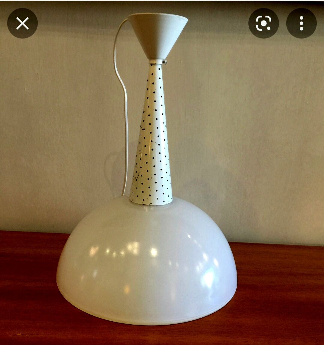 Vintage white opaline chandelier 1950s