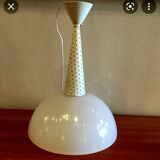 Vintage white opaline chandelier 1950s