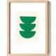 Painting on paper "trio" green signed Eawy