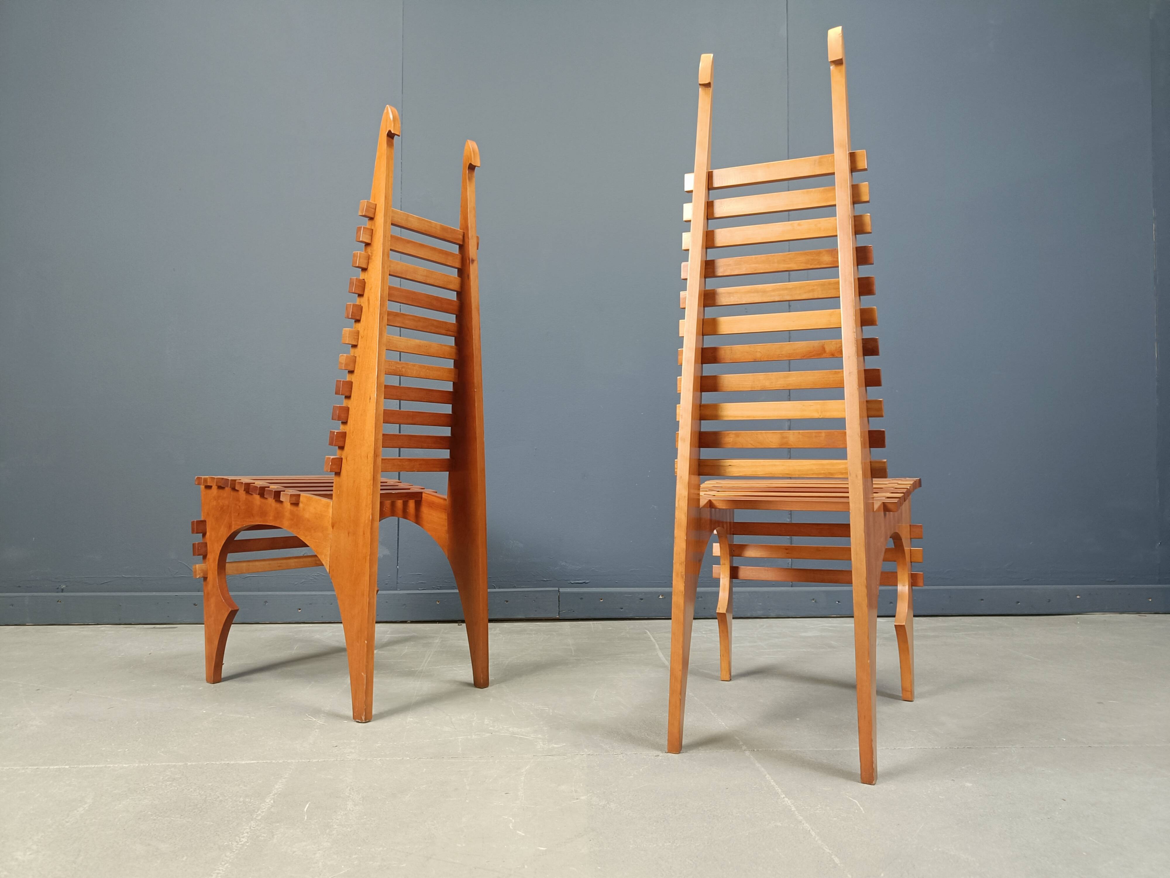 Postmodern 'Calcar' dining chairs by Benoit Lange, 1990s