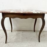 Louis XV mid-table in oak and marble, 18th century.