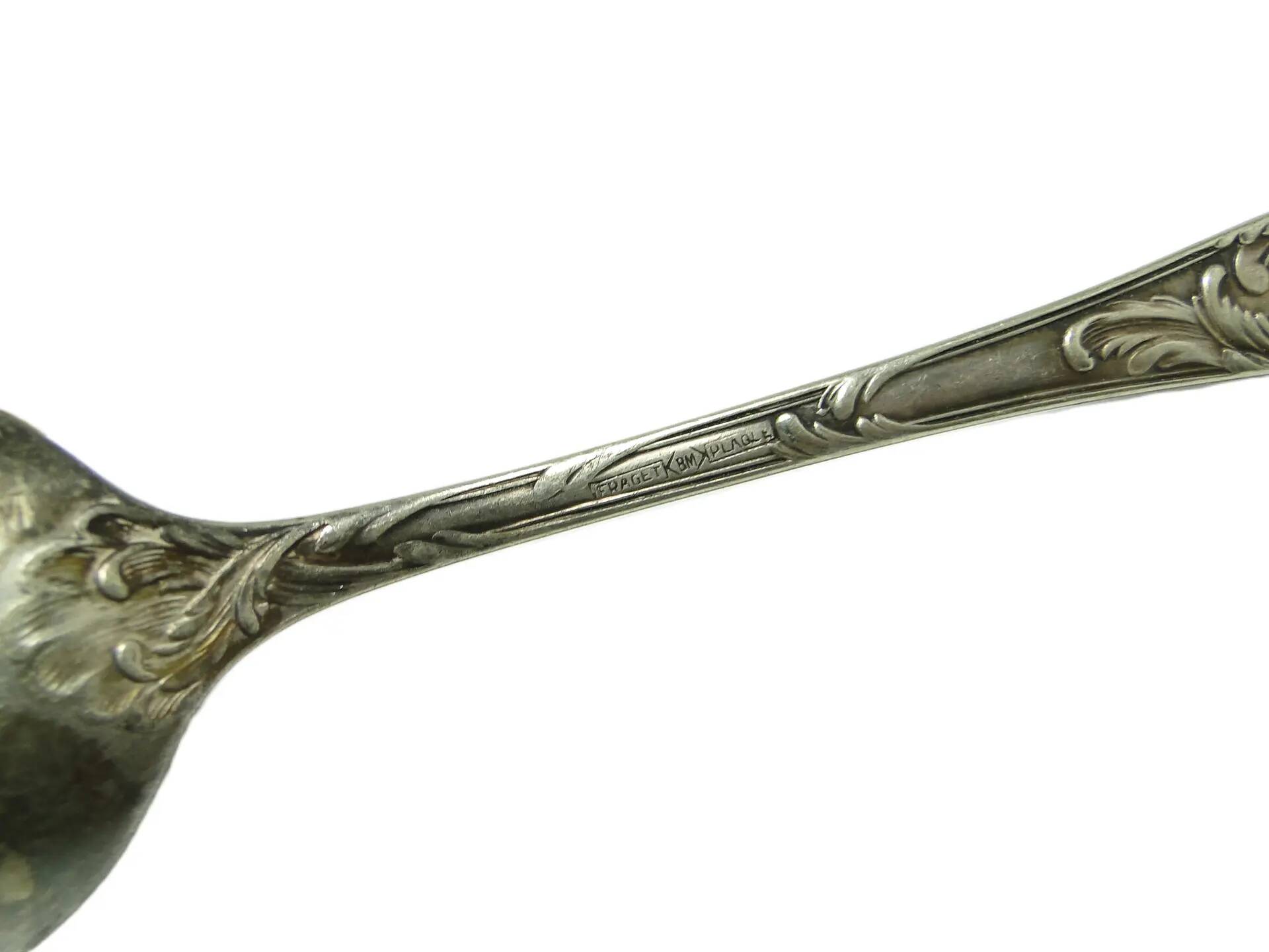 Sugar spoon, Art Nouveau, silver-plated brass, Poland, 1930s