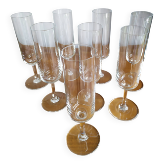 8 Saint Louis Crystal flutes, Diane model