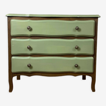 Vintage chest of drawers 3 drawers in restored wood with Libéron paint