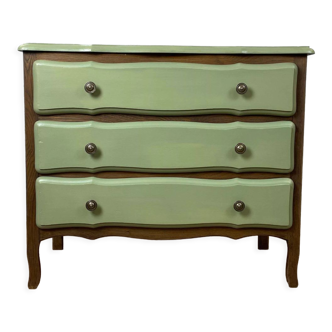 Vintage chest of drawers 3 drawers in restored wood with Libéron paint