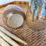 Enamelled stoneware vases