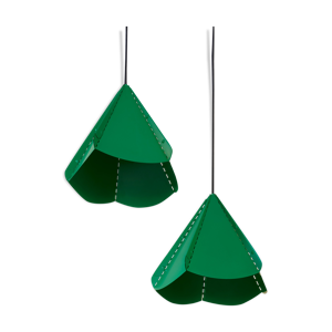 Lampe de suspension  origami vert