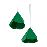 Green origami suspension lamp