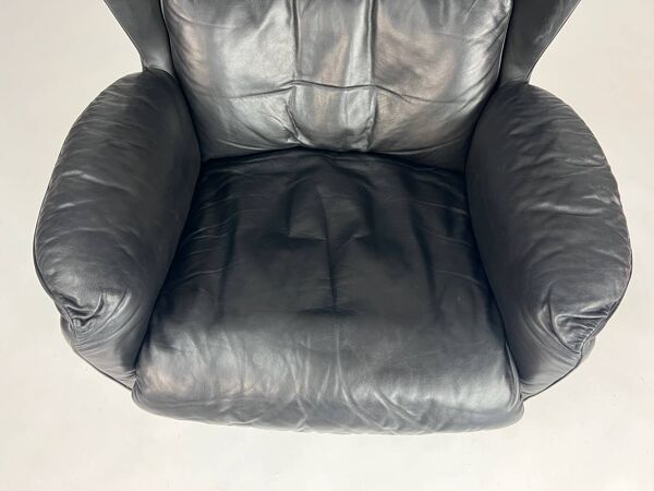 Fauteuil vintage De Sede DS 23 avec repose-pieds en cuir