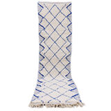Carpet Berber corridor blue diamond 80x305 cm