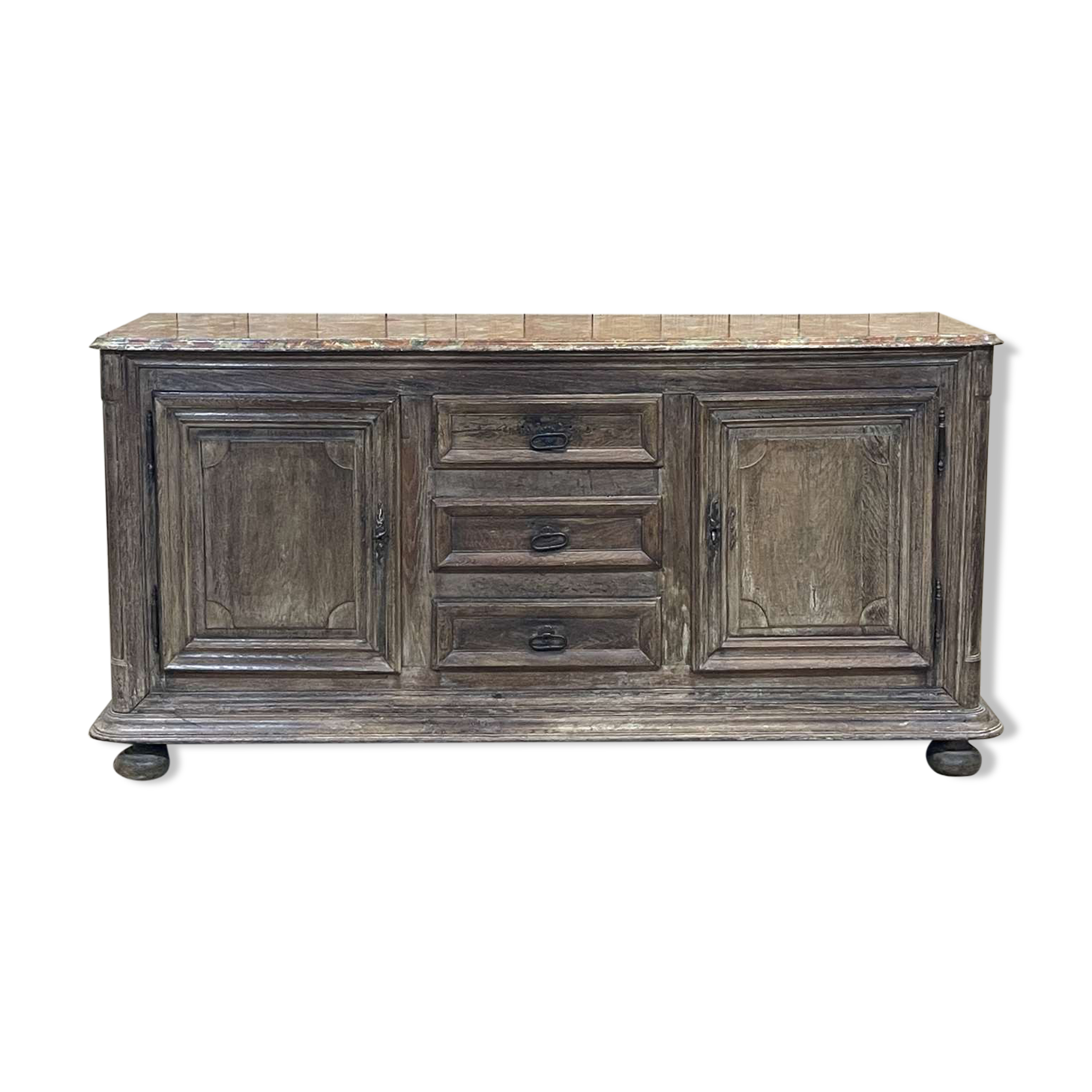 Enfilade of the eighteenth century in oak, top false marble