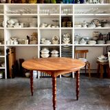 Dining table with 2 leaves in wood ⌀ 120 cm