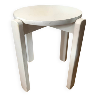 Tabouret laqué blanc