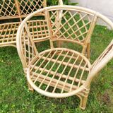 Bench lounge and rattan chairs