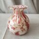 Vase made of glass paste of red beige and brown color