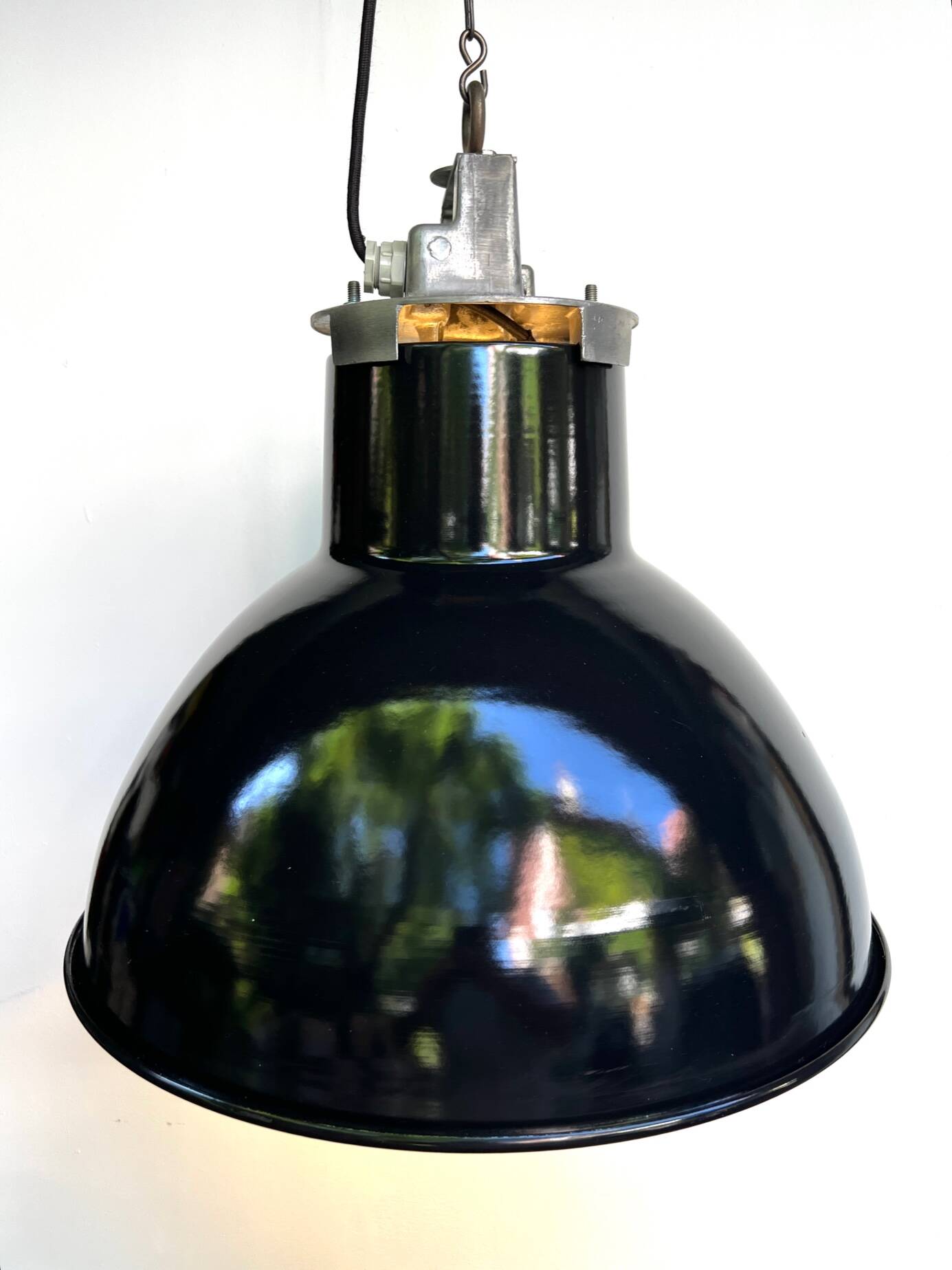 Suspension industrielle ø 50 cm mazda 1960 email noir