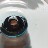 Pair of Brown and Aquamarine Murano Glass Candleholders, Italy