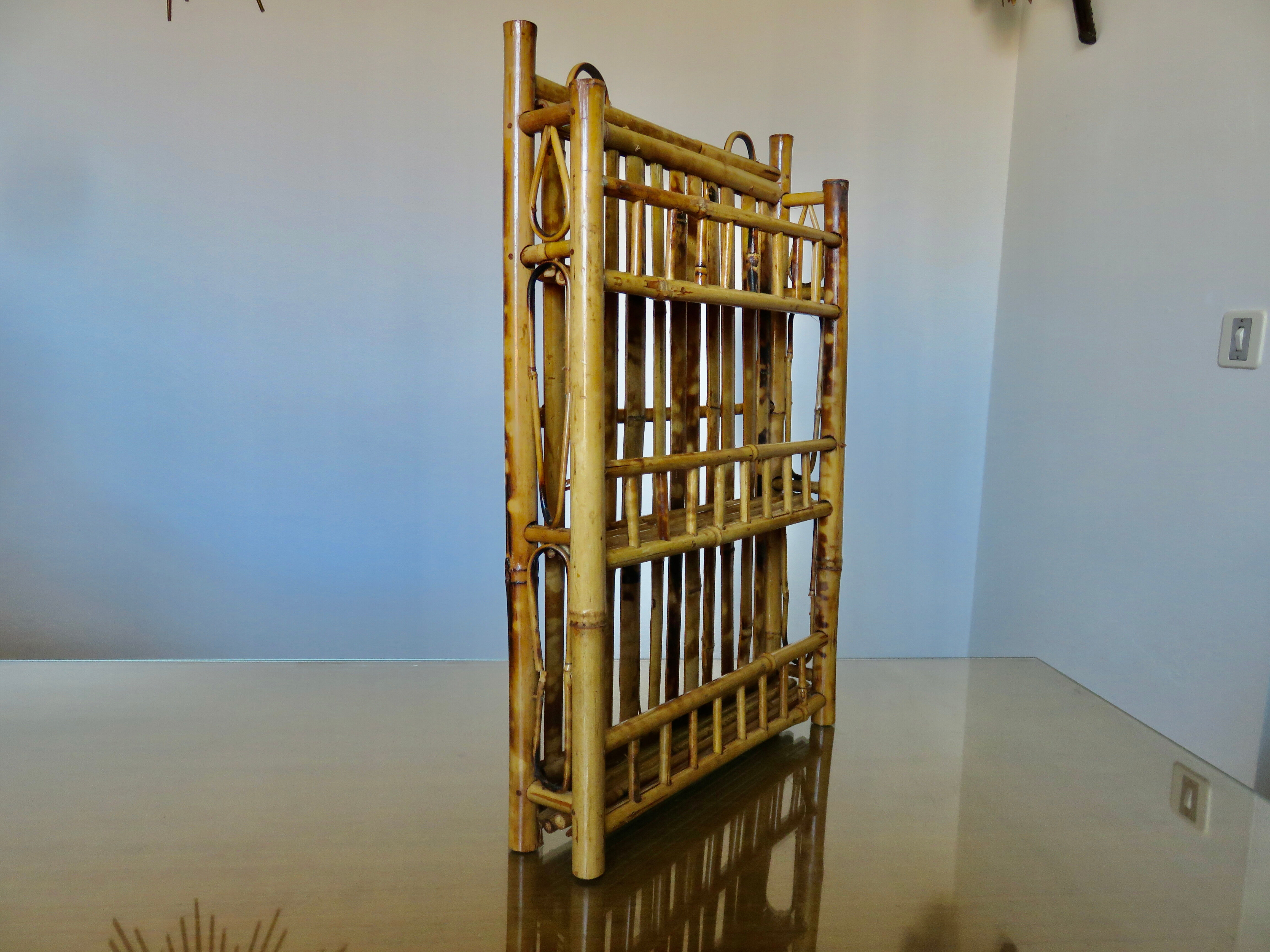 Wall mail holder bamboo mail storage 50s