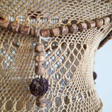 Hanging in macramé and vintage wool, 70s