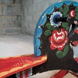 Painted wooden rocking horse
