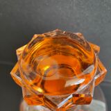 Liquor service in pink moulded glass