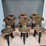 8 consulate-style pressed cardboard chairs