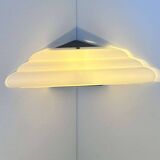 Vintage Murano opal glass corner wall lamp, by Vetri Italy 1970
