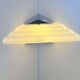 Vintage Murano opal glass corner wall lamp, by Vetri Italy 1970