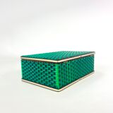 Jewelry box in scoubidou, upholstered interior, circa 1960