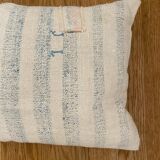 Cushion in old woven kilim style canvas, patched