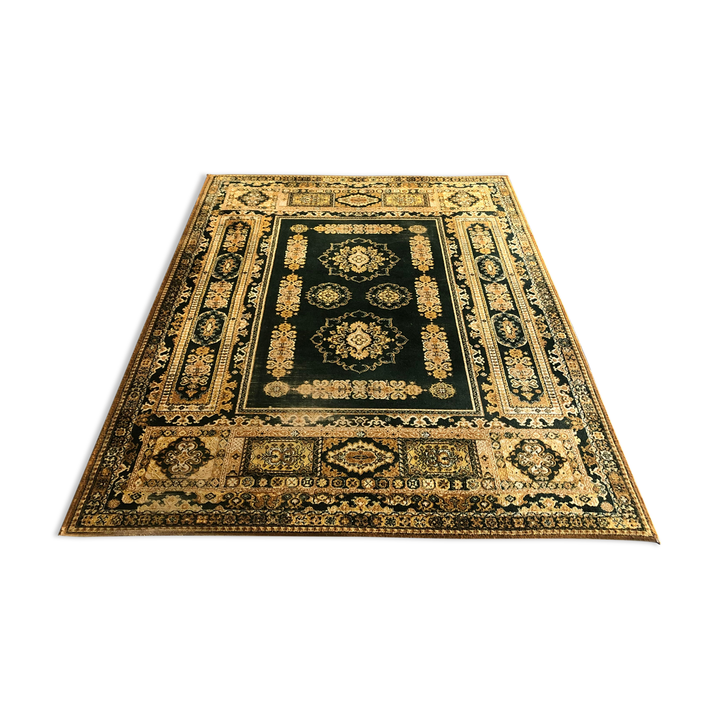 Oriental carpet 169x236, dominant gold and green