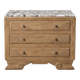 Commode Art Déco en chêne et marbre