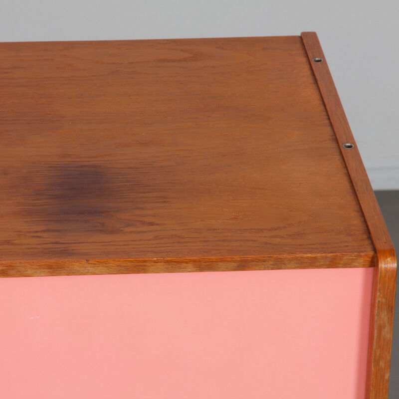 Pink and white chest of drawers by Jiri Jiroutek, model U-452 circa 1960