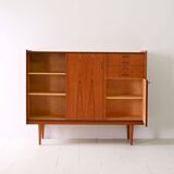 Vintage teak wood highboard