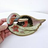 Pocket tray art deco ashtray enameled brass