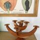 Large Swedish folding candle holder solid wood
