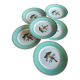 6 Fenal Badonviller “Birds” dinner plates vintage 1950s