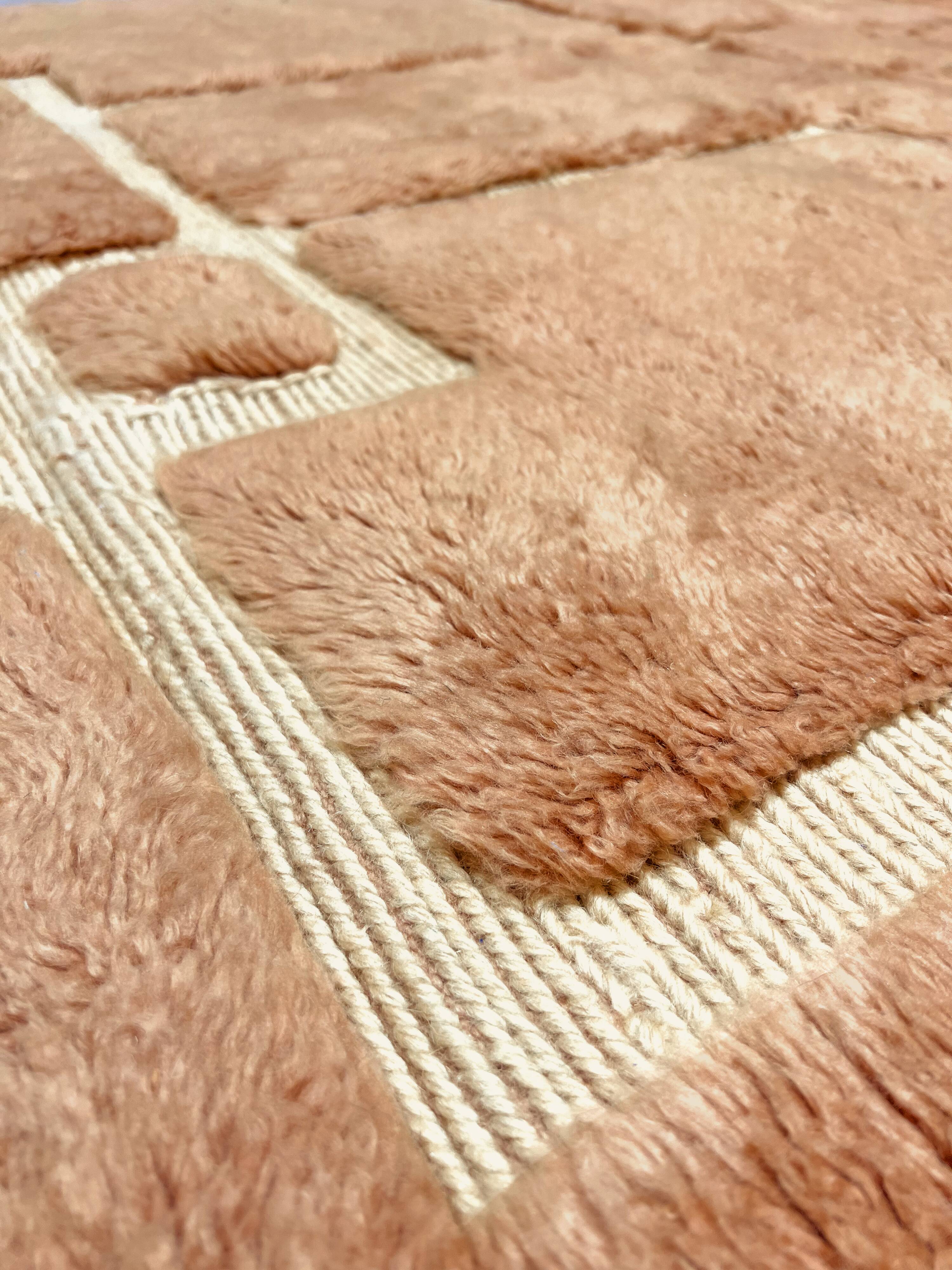 Moroccan Berber rug, Beni Ouarain M'rirt terracotta, 2.87 x 2.13 m