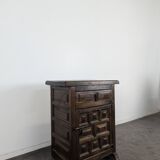 Spanish-style bedside table in natural wood