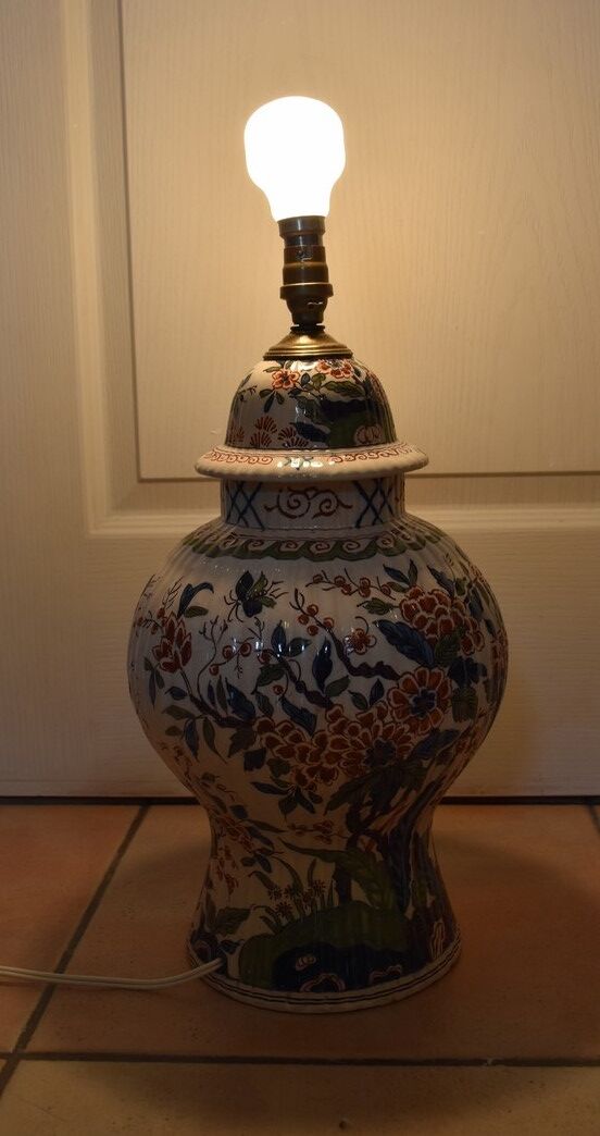 BIG LAMP IN DELFT DE DELFT polychrome decoration THE PARIS LAMPE