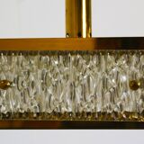 Vintage chandelier from Malmö Metallvarufabrik and pressed glass from Orrefors 1970s